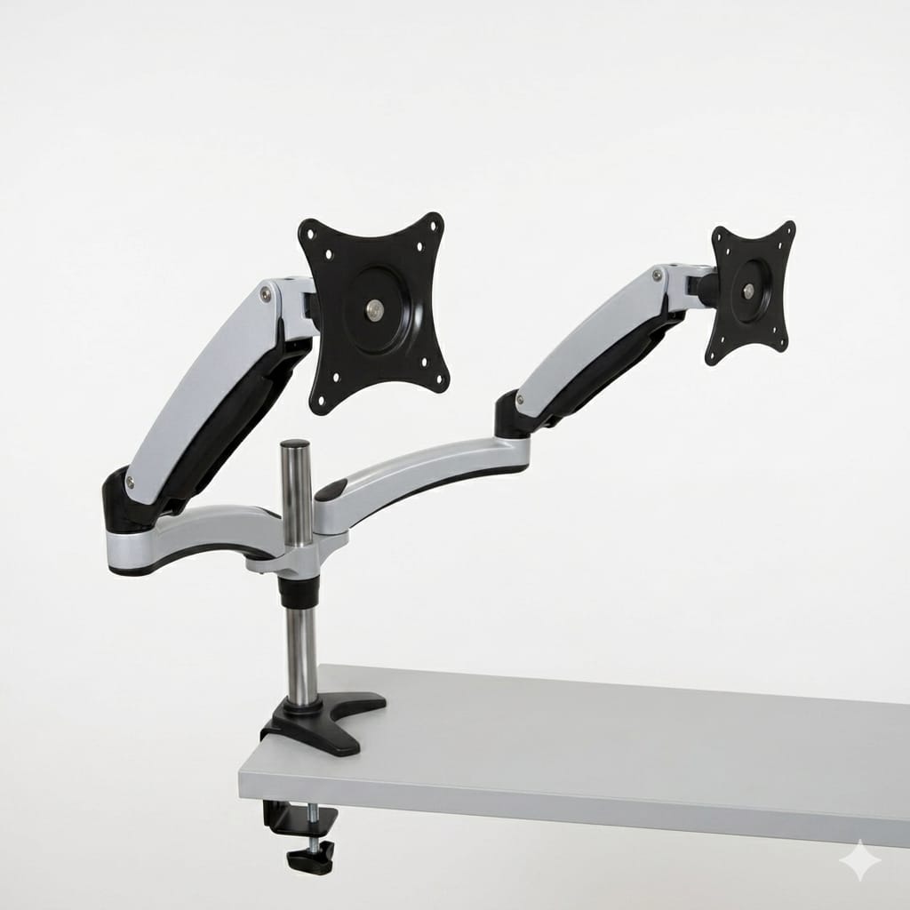 Soporte Brazo Para 2 Monitores 13" a 27" hasta 8kg Para Escritorio