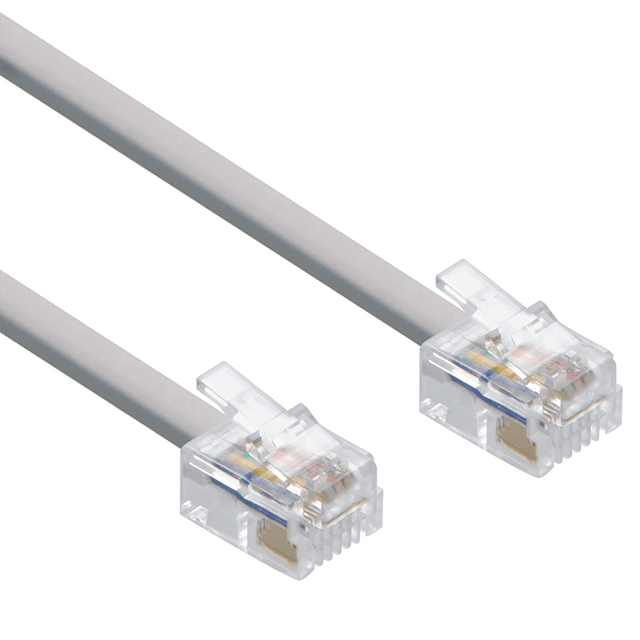 Câble Téléphonique RJ12 6/6 - 10 Mètres, Plat, 6 Fils - Fiche Western Mâle Vers Fiche Western Mâle - Pour Téléphone, Fax, Modem
