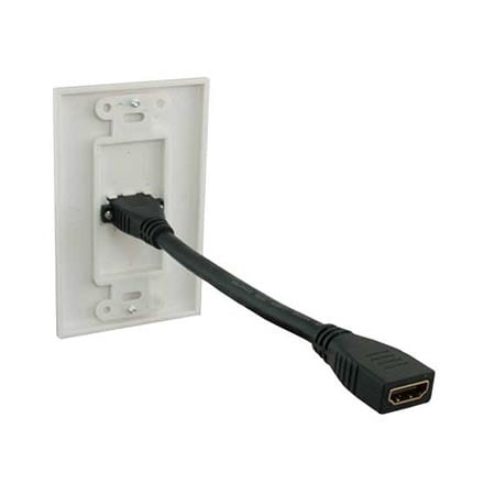 RiteAV - Placca Decorativa Da Parete 15A Con 1 Porta HDMI E 2 Porte 3,5 Mm - Connessione Senza Attrezzi, Viti Incluse, Adatta A Scatole Elettriche Standard