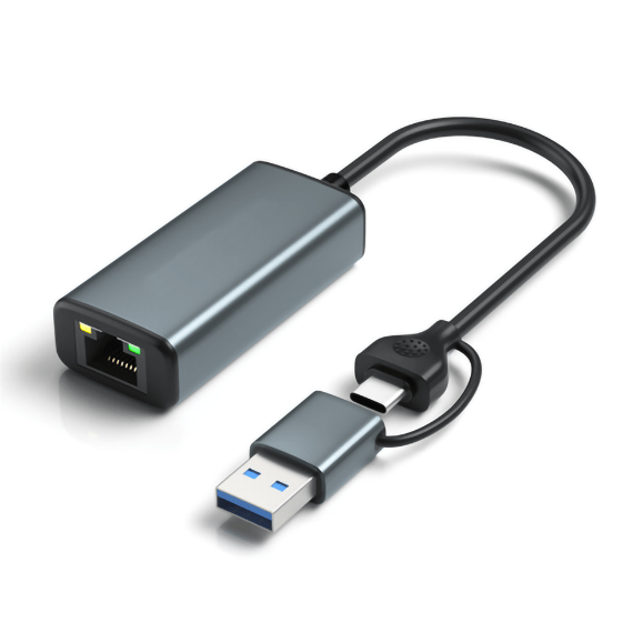 Convertidor USB 3.0/USB-C a RJ45 Gigabit 60W