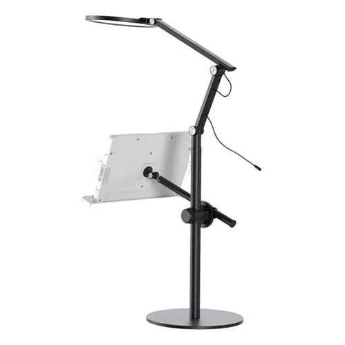 Soporte de piso para tablet con aro de luz