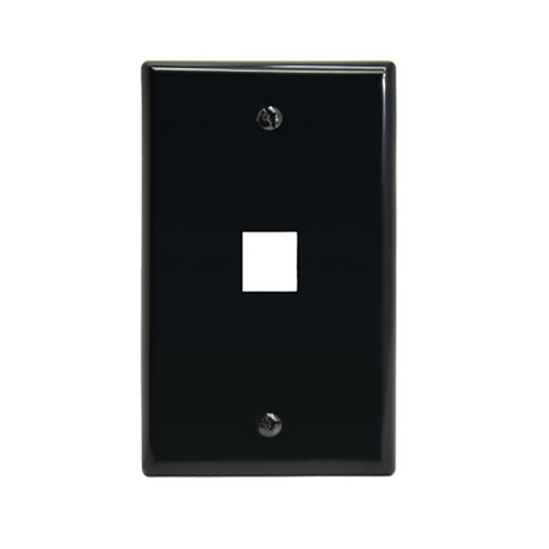 Placa de pared 1 puerto color negro
