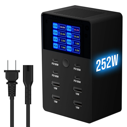 Cargador USB PD 3.0 de 8 puertos