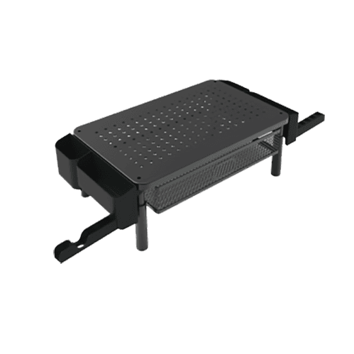 Base monitor sobre escritorio ajustable con cajón