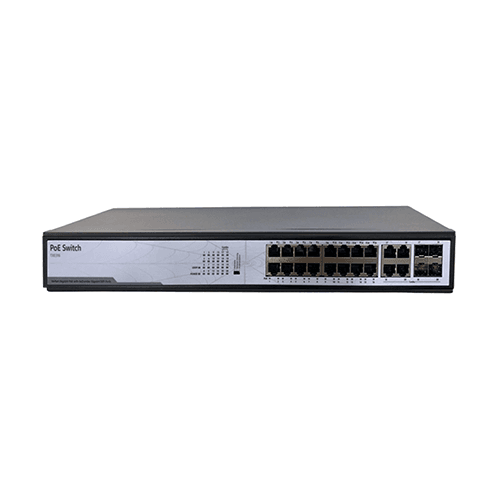 Switch ethernet 16 puertos PoE giga+ 4 Uplink+ 4 SFP