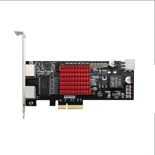 Tarjeta PCIe RJ45 2 puertos Giga PoE X4