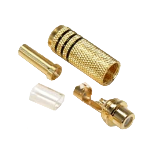 Conector RCA Hembra Metálico Negro