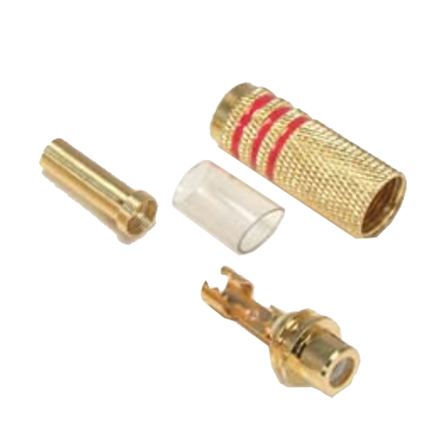 Conector RCA Hembra Metálico Rojo
