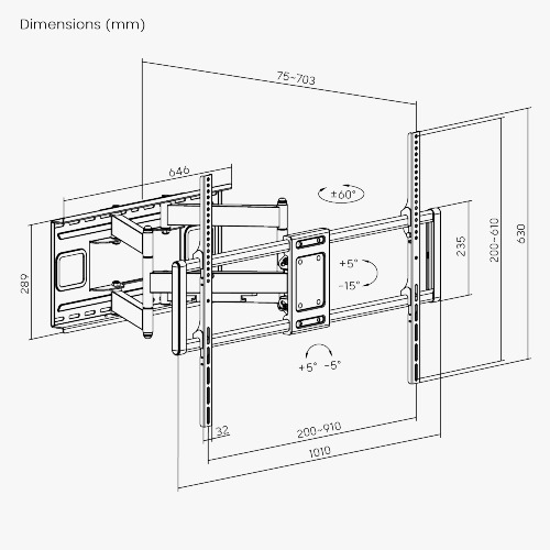 Soporte Para TV De 60 a 120 kg Reclinable - Imagen 2