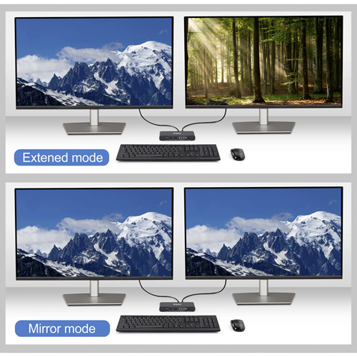 KVM Usb Tipo C Para 2 PC'S / 2 Hdmi MST /RJ45 Giga - Imagen 4