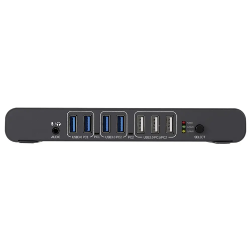 KVM Usb Tipo C Para 2 PC'S / 2 Hdmi MST /RJ45 Giga - Imagen 2